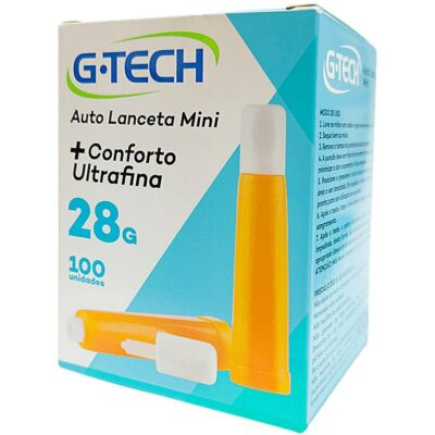 Auto Lanceta G-Tech Mini 28G caixa com 100 unidades