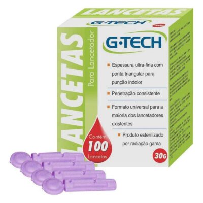 Lancetas para Lancetador 30g Ultrafina cx com 100un - GTech