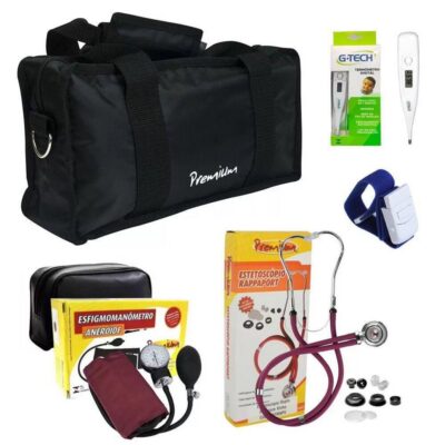 Kit Acadêmico Enfermagem Premium Vinho G-tech