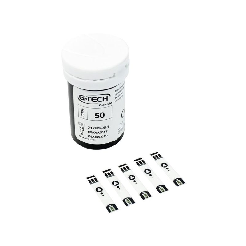 590ba977c735140a62f5d17f2e64a59f 1 Fita para Medir Glicose G-Tech Lite com 50 Unidades