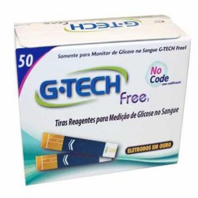 Fita para medir Glicose Gtech Free com 50 Unidades