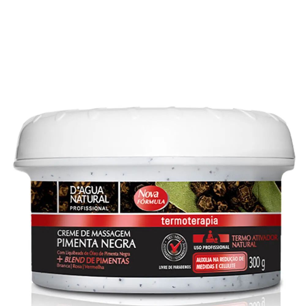 Creme De Massagem Pimenta Negra 650G Dagua Natural D'Agua Natural
