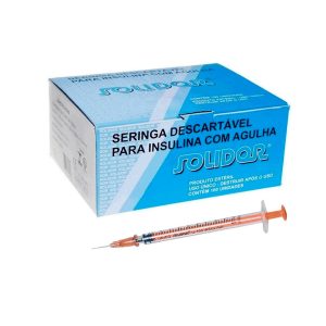 Seringa de Insulina 1ml com Agulha 13mm x 0,33mm Solidor