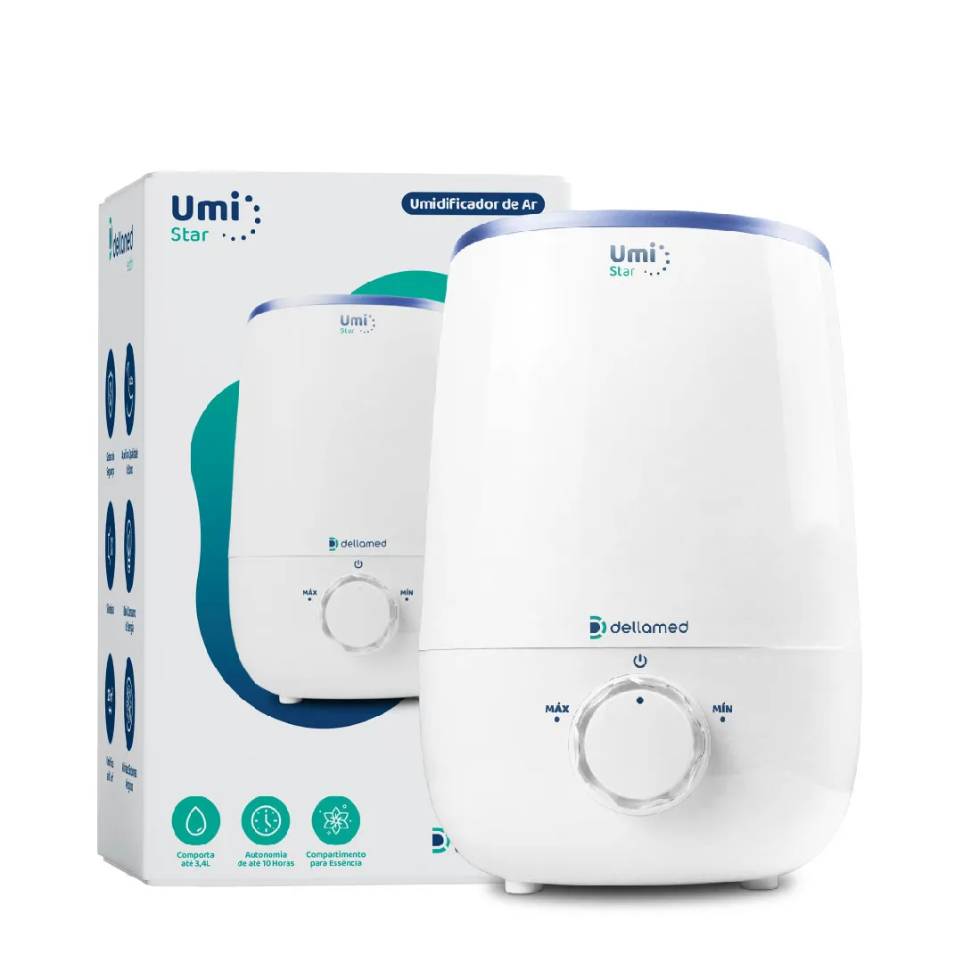 Umidificador de Ar Ultrassônico Umi Star 3,4l - Dellamed 1 Umidificador de Ar Ultrassônico Umi Star 3,4l - Dellamed