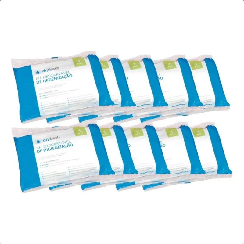 75579266c33362c19f5d792aa97f886b Banho no Leito Higienizador Kit 10 Pacotes Drybath Disprocor