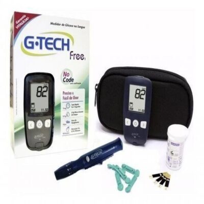 Aparelho Medidor de Glicose Free Kit Completo - G-Tech