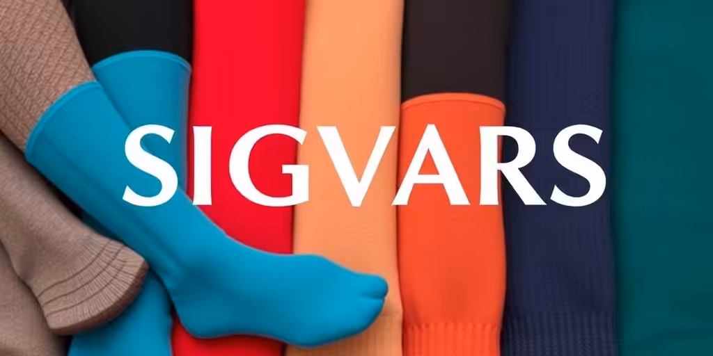 Meias de compressão Sigvaris em diferentes modelos.