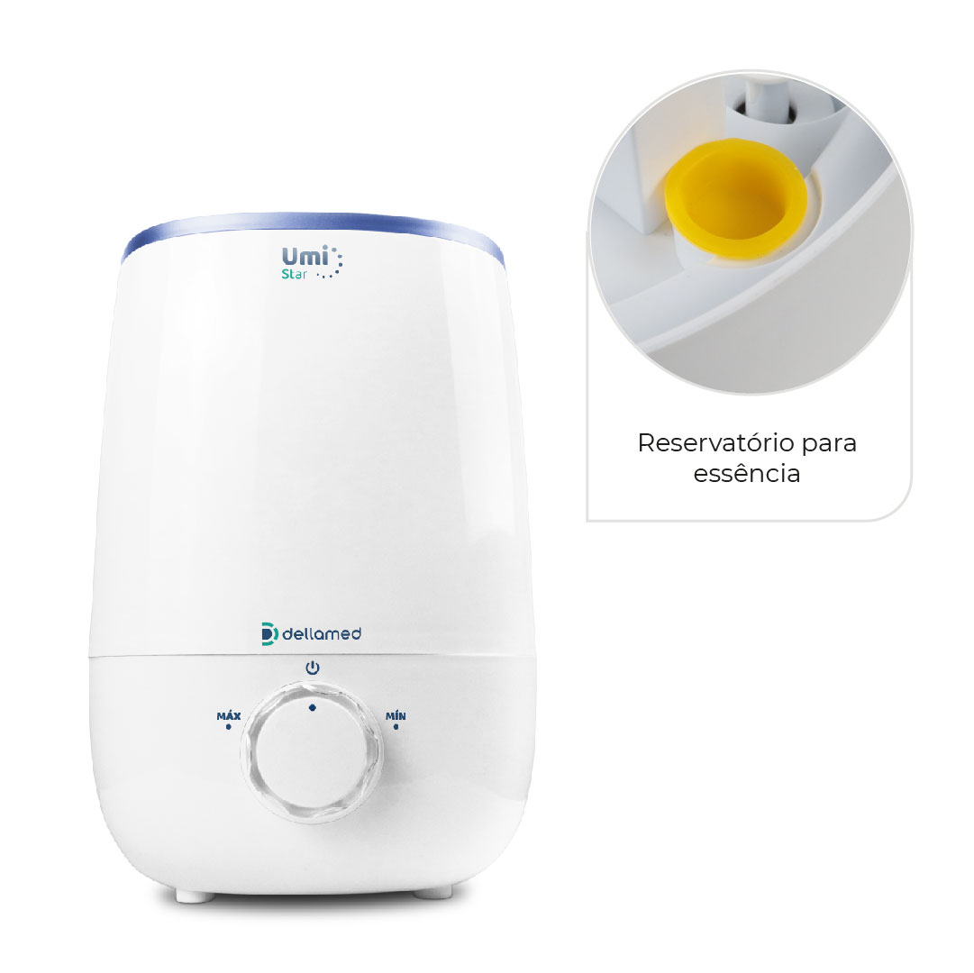 Umidificador de Ar Ultrassônico Umi Star 3,4l - Dellamed 4 Umidificador de Ar Ultrassônico Umi Star 3,4l - Dellamed – imagem 4 de 5