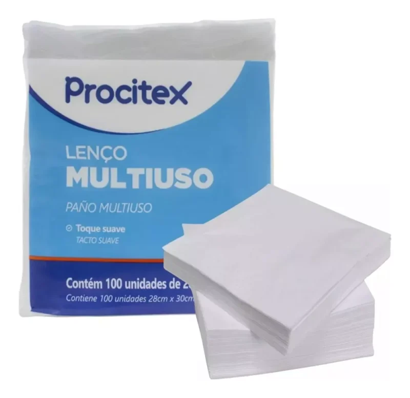 74da2cb457dfc91a6b2dd8d0580136a8 Lenço para Banho no Leito com 100un, 28cm x 30cm - Procitex