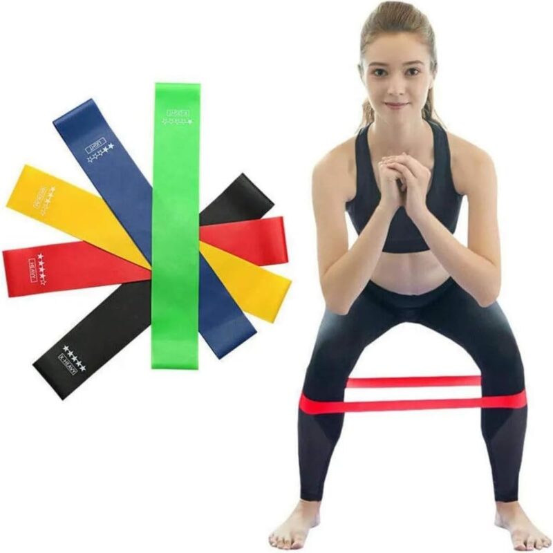 50fc1473df3ac2e2fb800e3c7c24d568 Kit 5 Mini Band Elásticos para Exercícios Resistance - Alux