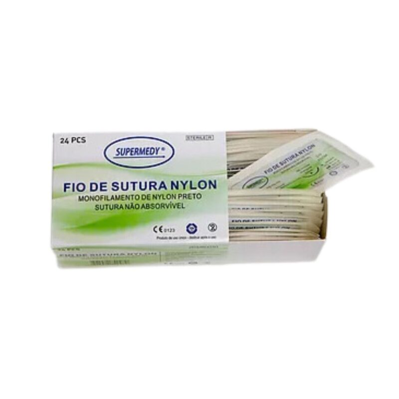 5dc501cbcf3002918e2399006dace447 Fio de Sutura Nylon Estéril 45cm Caixa com 24 - Supermedy