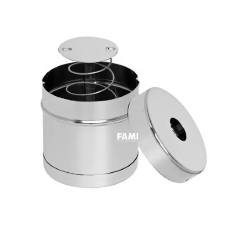 Porta Algodão Inox com Mola Esterilizável 8x8cm 400ml - Fami