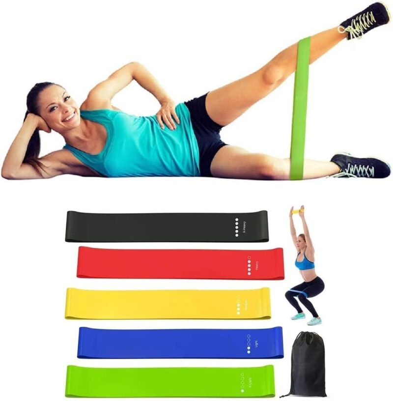 b070bee057cf09a50e52b0e42e6346ba Kit 5 Mini Band Elásticos para Exercícios Resistance - Alux