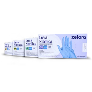 Luva Nitrílica sem Pó para Procedimentos com 100 un - Zelara