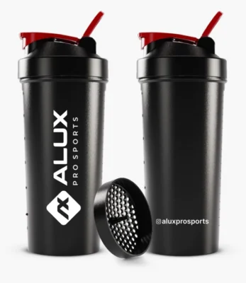 Coqueteleira Slim Plus 600ml Preta com Trava - Alux