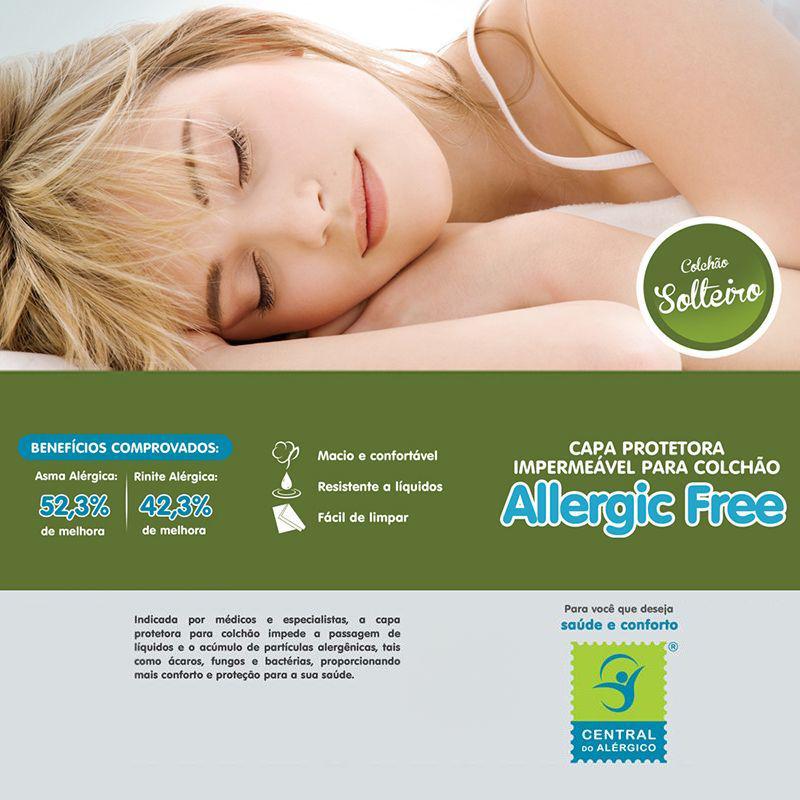 Capa Colchão Allergic Free Mix Alg/Pol - Central do Alérgico - Zíper - 188cmx88cmx20cm