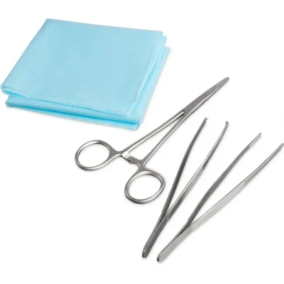 Kit Curativo Metálico Esteril com Pinças e Campo - Kolplast