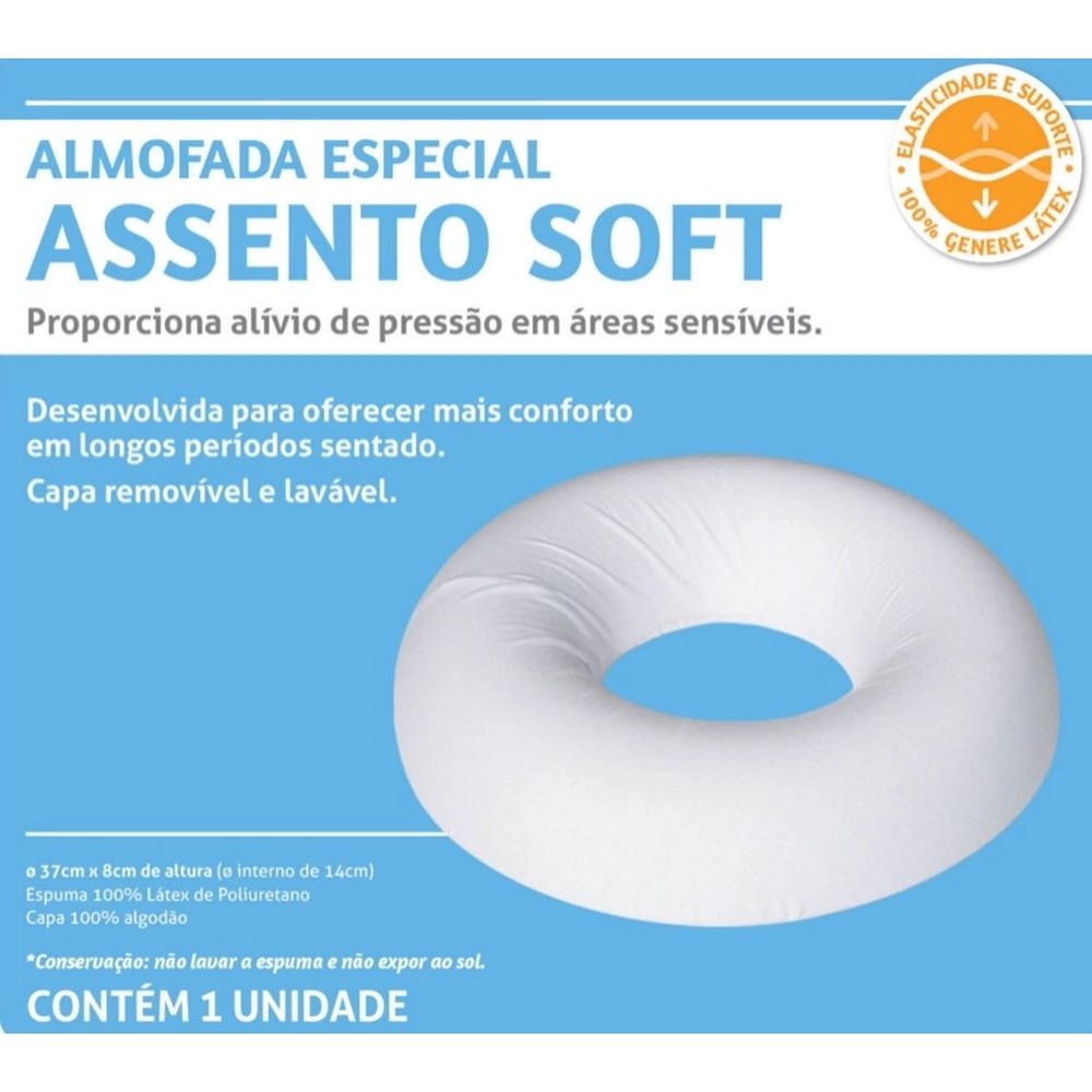 Almofada Ortopédica Redonda Latex com Orifício Assento Soft Perfetto - Imagem 2