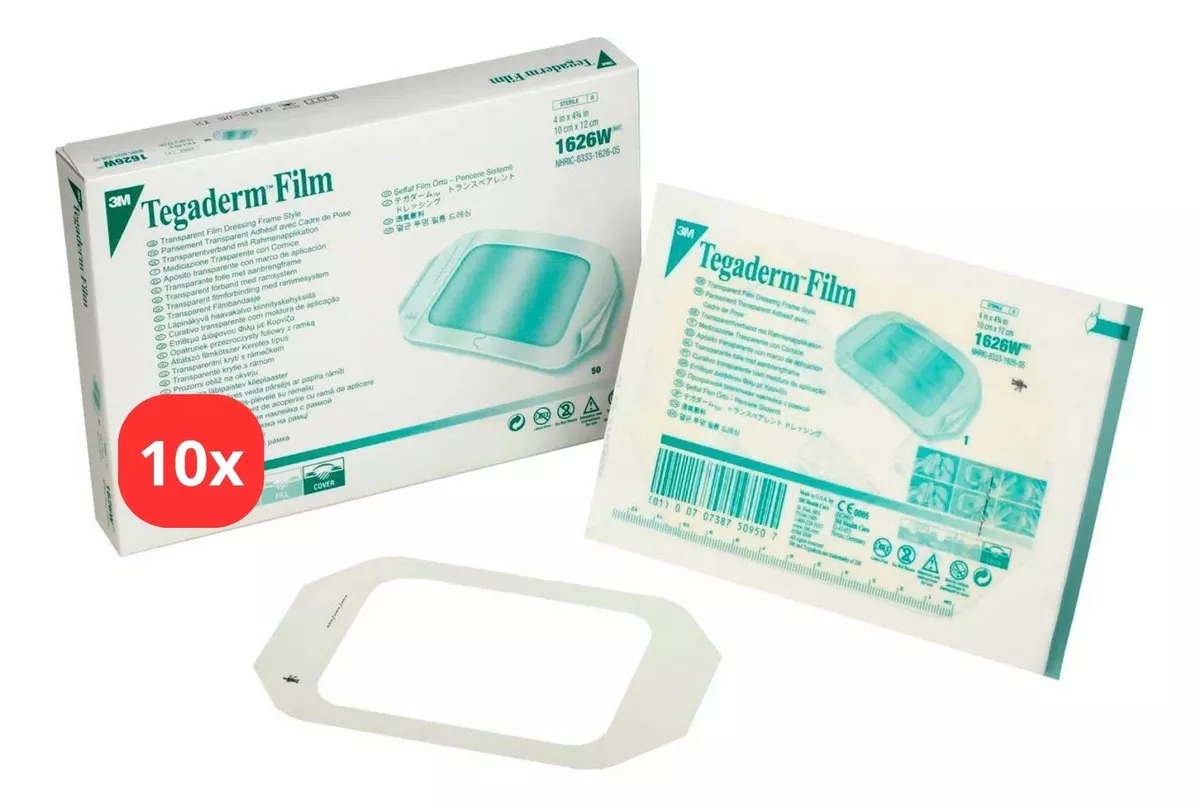 5e27e84a7c1b51be736759573a70d11d-1.webp Tegaderm Kit com 10un Curativo Filme 10cm X 12cm - 3M - Imagem 1