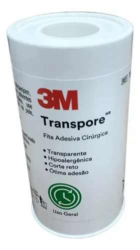 92b12b2be4b2d2e8d896d4fb32730d92-1.webp Fita Adesiva Cirúrgica Transpore Microperfurada - 3M - Imagem 1