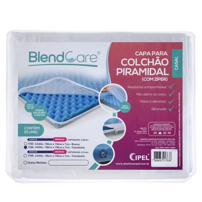 Capa Siliconada para Colchão Piramidal com Zíper - BlendCare