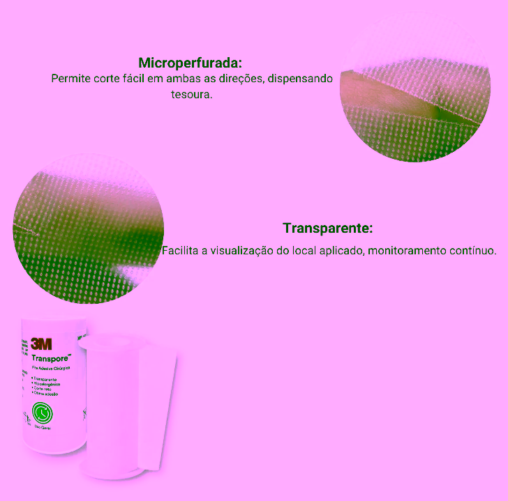 Fita Adesiva Cirúrgica Transpore Microperfurada - 3M 4 Fita Adesiva Cirúrgica Transpore Microperfurada - 3M – imagem 4 de 5