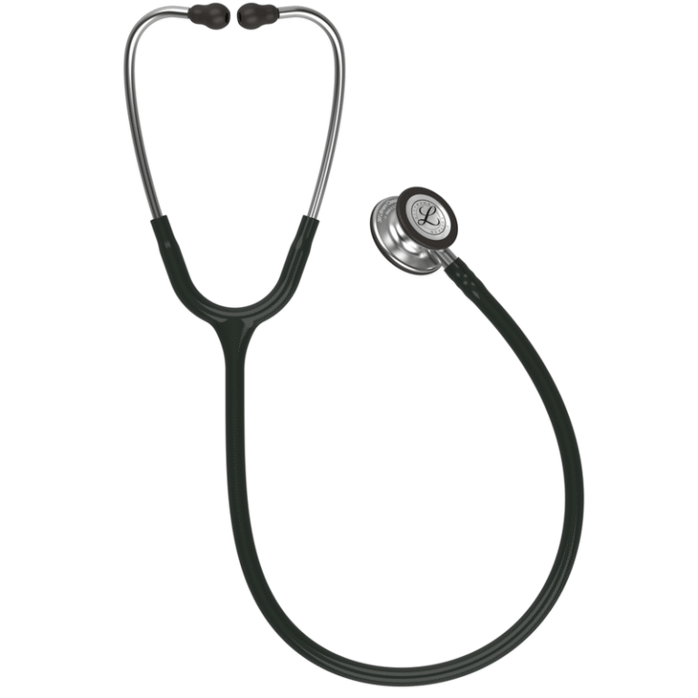 Estetoscópio para estudantes: marcas e como escolher 2 Estetoscópio para estudantes: Littmann Classic III com tubo escuro e auscultador visível
