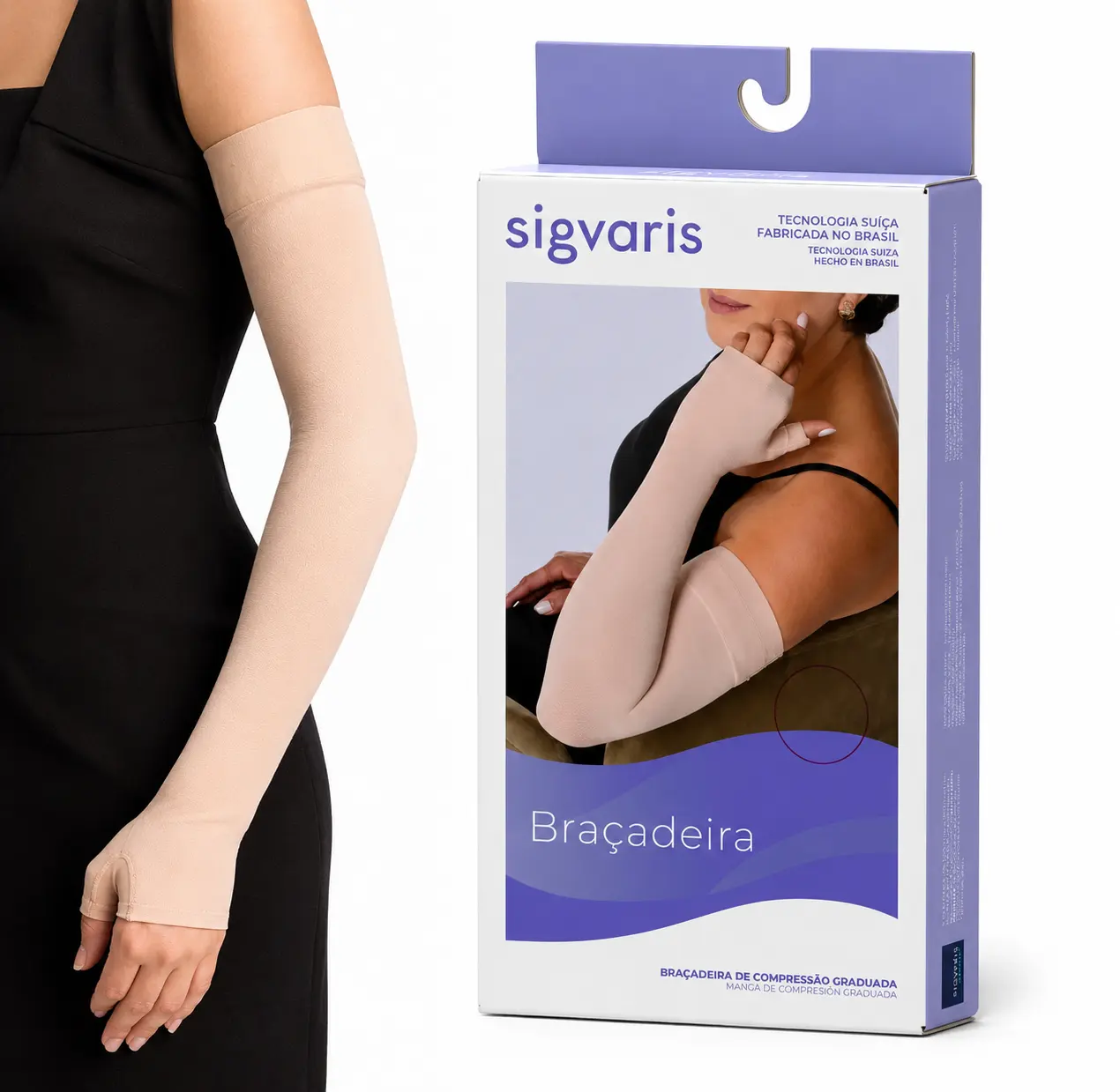 f0ec55ffe702ba81aa32b25030f58b80.webp Braçadeira de Compressão Graduada Linfedema - Sigvaris - Imagem 1