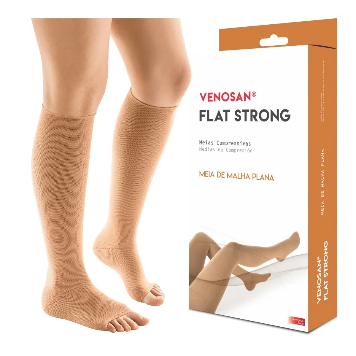 Meia de Compressão Flat Strong Malha Plana - Venosan 1 Meia de Compressão Flat Strong Malha Plana - Venosan