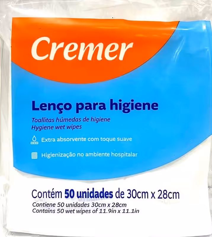 Lenço para Banho no Leito e Higiene Corporal - Cremer 4 Lenço para Banho no Leito e Higiene Corporal - Cremer – imagem 4 de 4