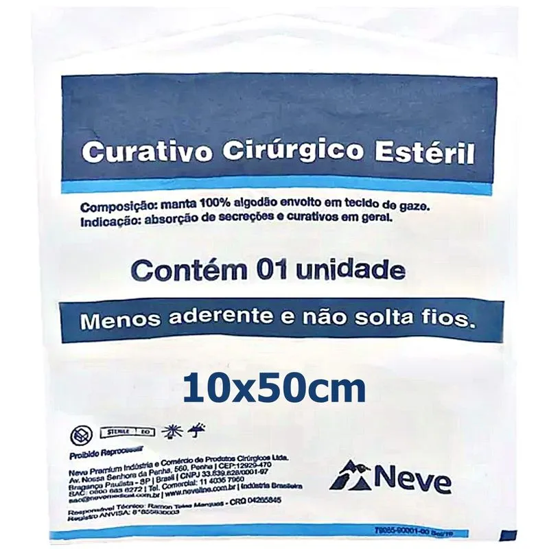 Curativo Cirúrgico Compressa Algodão Estéril BSN - Neve 1 Curativo Cirúrgico Compressa Algodão Estéril BSN - Neve