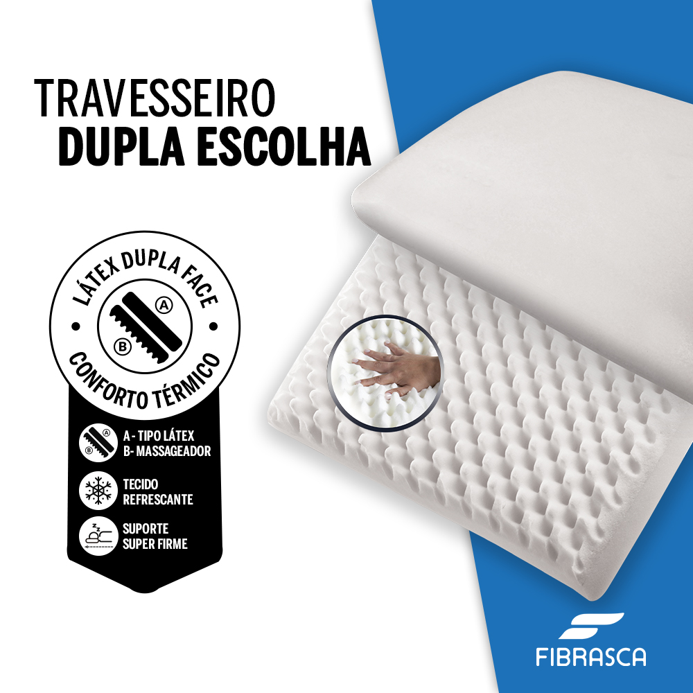 Travesseiro Dupla Escolha Frostygel Super Firme - Fibrasca 3 Travesseiro Dupla Escolha Frostygel Super Firme - Fibrasca – imagem 3 de 8