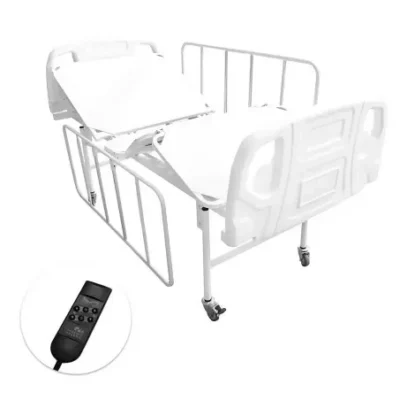 Cama Hospitalar com Elevação do Leito Semi Luxo Grade Empilhável (3 MOV. Motorizada)
