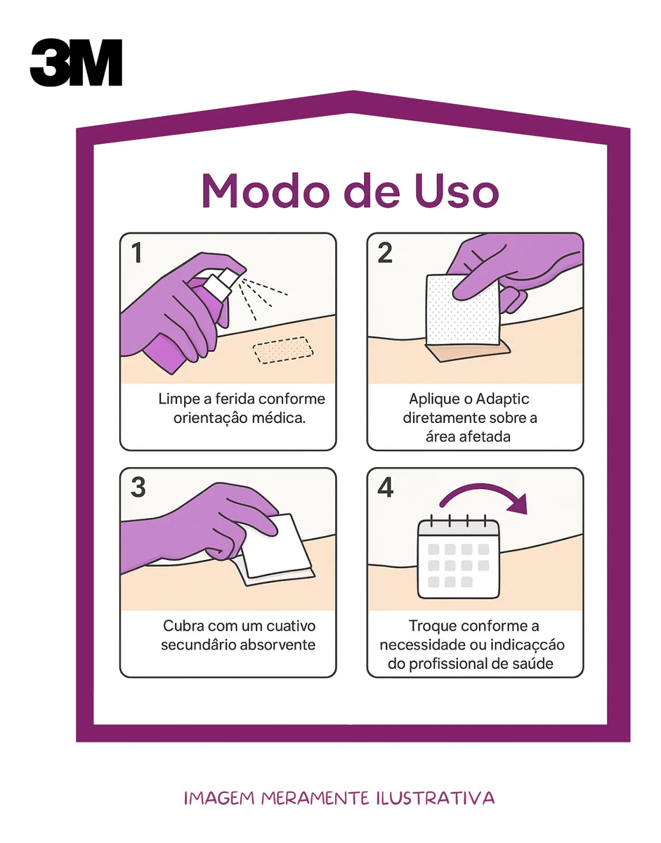 Adaptic Kit com 3un Curativo Não Aderente 7,6 X 7,6cm - 3M 5 Adaptic Kit com 3un Curativo Não Aderente 7,6 X 7,6cm - 3M – imagem 5 de 6