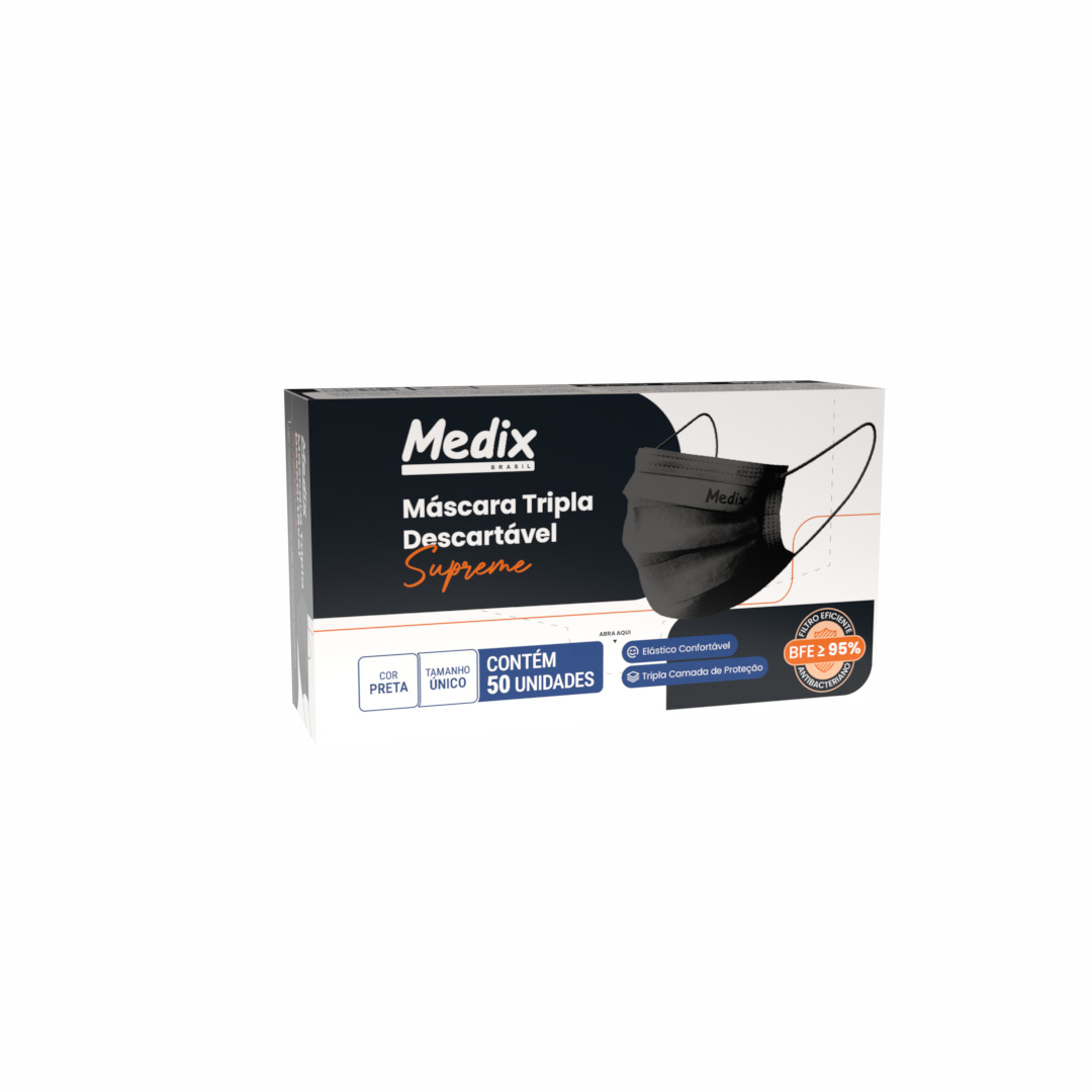 Máscara Tripla Descartável em TNT com 50 - Medix 2 Máscara Tripla Descartável em TNT com 50 - Medix – imagem 2 de 2