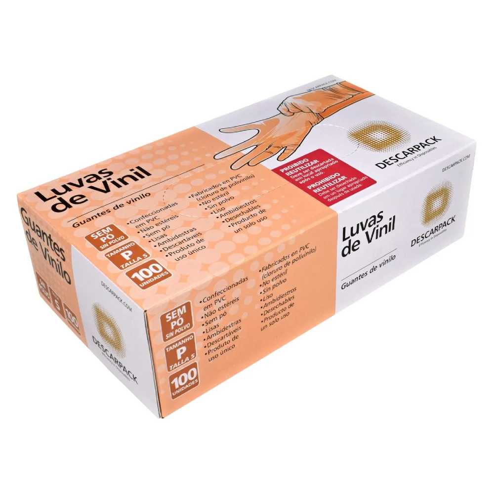 Luva de Vinil para Procedimentos Não Cirúrgicos - Descarpack 2 Luva de Vinil para Procedimentos Não Cirúrgicos - Descarpack – imagem 2 de 5