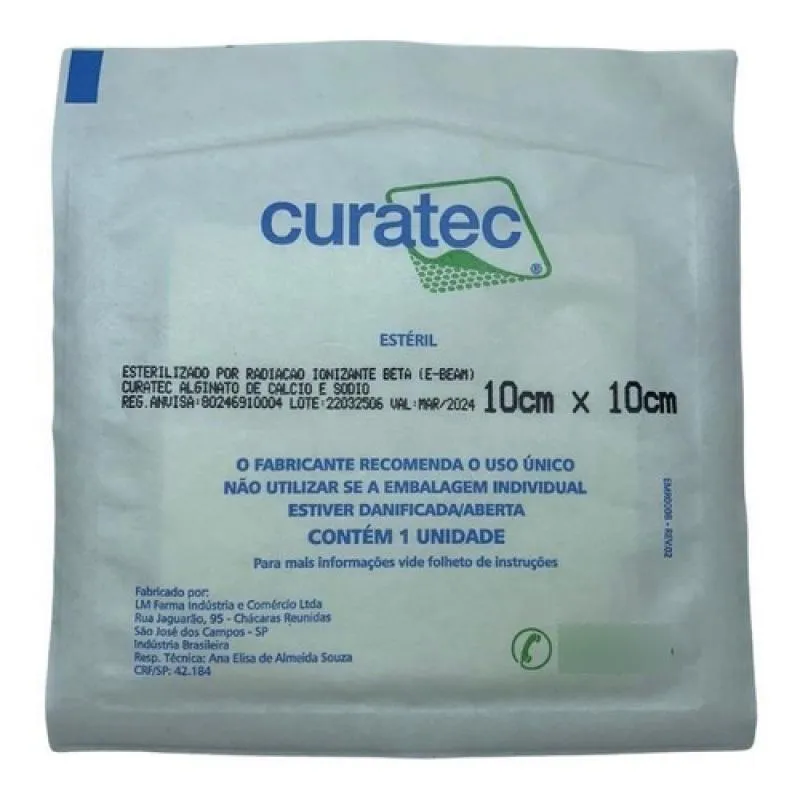 Curativo Alginato de Cálcio e Sódio - Curatec 3 Curativo Alginato de Cálcio e Sódio - Curatec – imagem 3 de 6