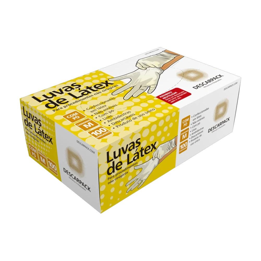 Luva de Látex para Procedimento Não Cirúrgico - Descarpack 1 Luva de Látex para Procedimento Não Cirúrgico - Descarpack