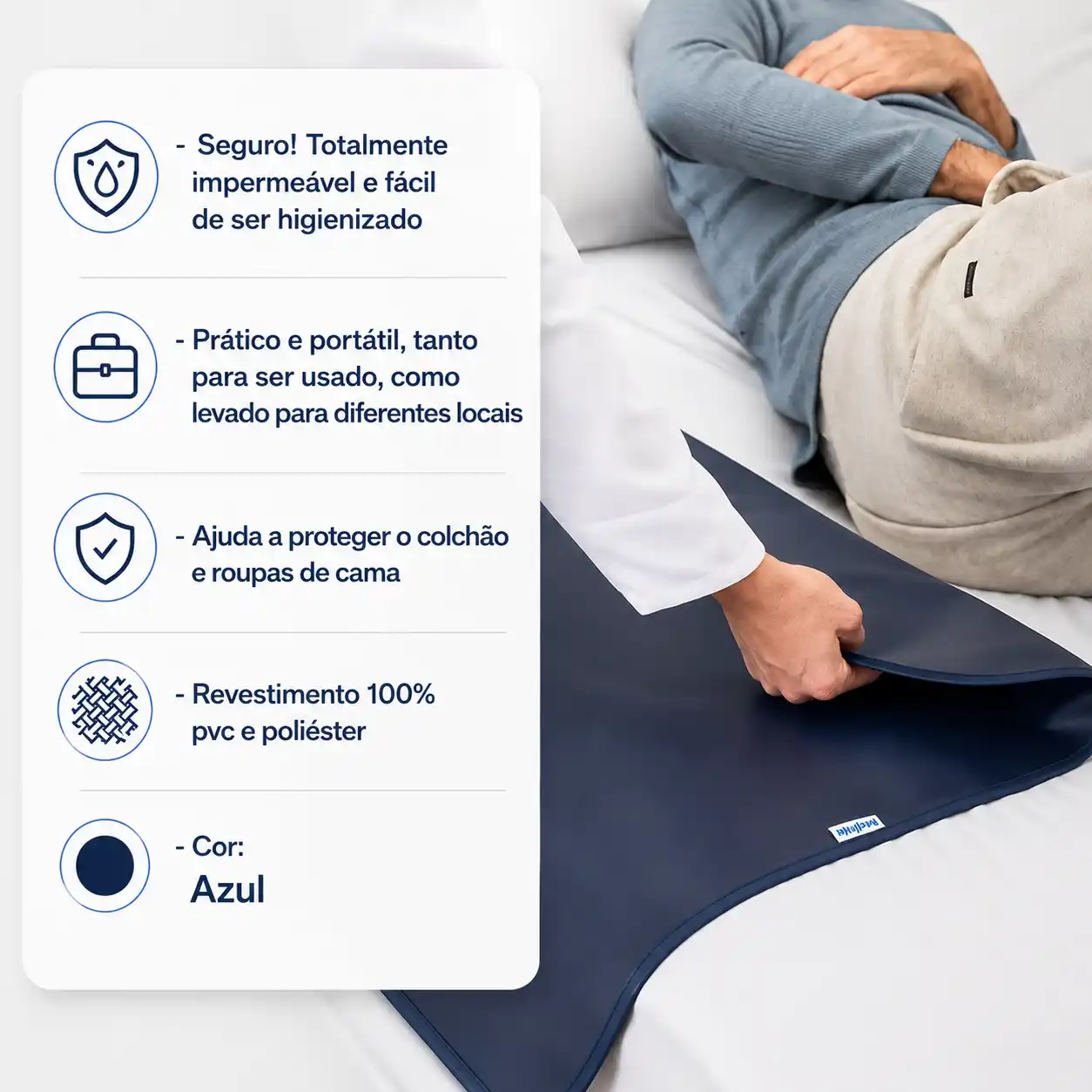 Protetor de Cama Geriátrico Impermeável - Perfetto 2 Protetor de Cama Geriátrico Impermeável - Perfetto – imagem 2 de 3