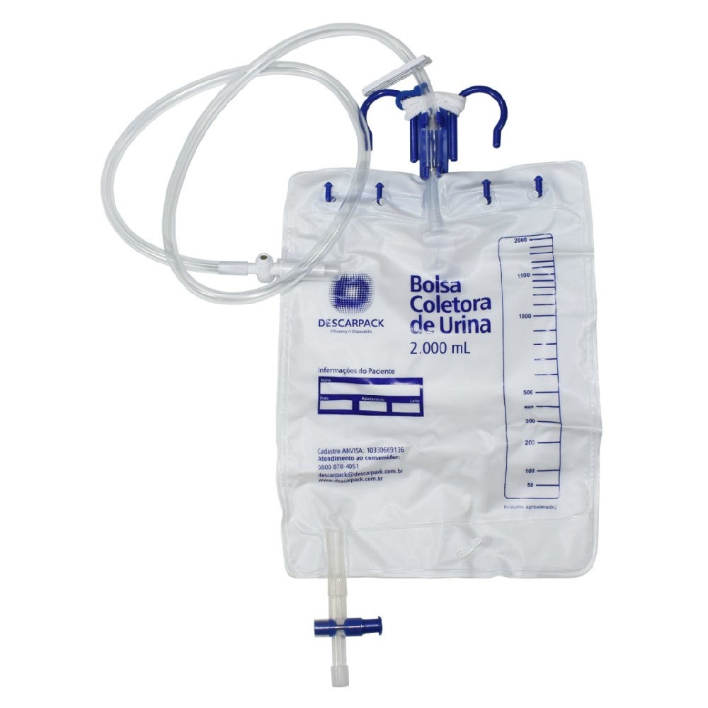 Bolsa Coletora de Urina 2L com Ponto de Coleta - Descarpack 1 Bolsa Coletora de Urina 2L com Ponto de Coleta - Descarpack