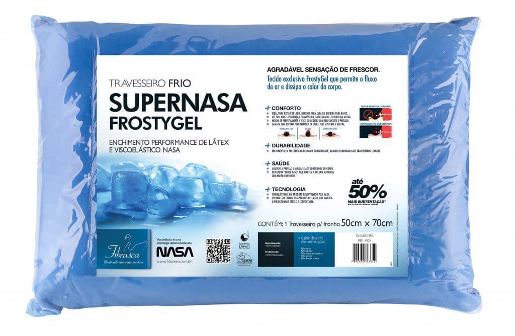 Travesseiro Frostygel Azul Fibra Siliconizada - Fibrasca 2 Travesseiro Frostygel Azul Fibra Siliconizada - Fibrasca – imagem 2 de 2